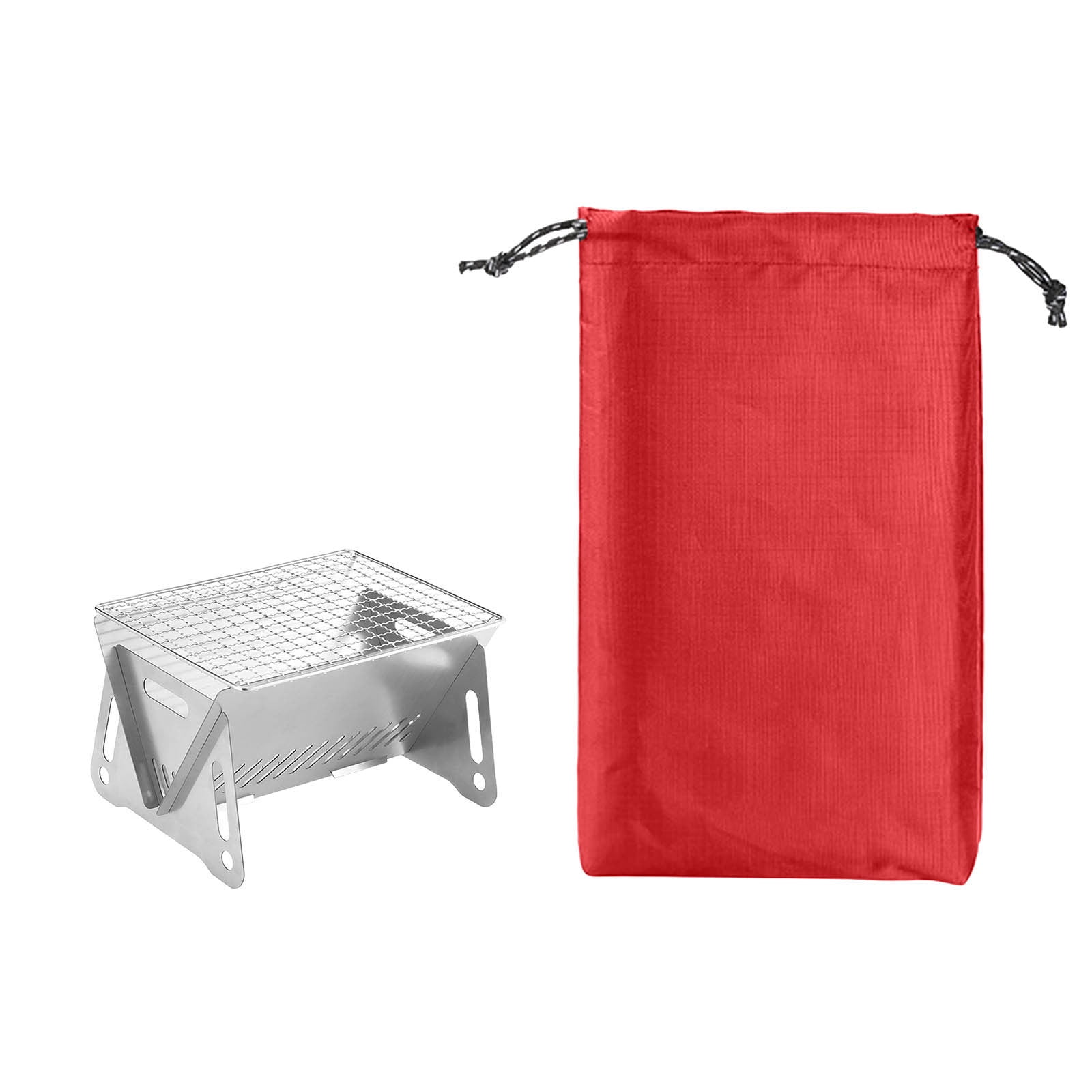 100Fens Portable Charcoal Grill Stainless Steel - Lightweight Folding Travel Grill For Backyard Outdoor Camping Picnic