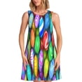 thumbnail image 1 of Xecao Robes d'Été Colorées Œufs de Pâques1 pour Femmes Robes Décontractées de Plage Robes de Plage Sans Manches T-Shirt Robe Évasée avec Poches, 1 of 7