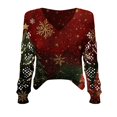 thumbnail image 4 of Chandails d'Hiver Grande Taille pour Femmes Chandails de Noël pour Femmes 2025 Col Rond Hiver Vacances Mignons Pulls Rose Vif m, 4 of 7