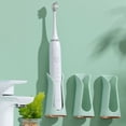 thumbnail image 4 of LNGOOR Durable Toothbrush Holder 2pcs Electric Toothbrush Holder Space-saving Wall-mounted with Drainage Practical Versatile Silicone Toothbrush Storage Rack, 4 of 8