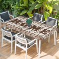 thumbnail image 2 of Retro Farmhouse Table Cloths for 6 Foot Rectangle Tables, Country Star Berries Text Wooden Grain Patio Waterproof Elastic Fitted Tablecloths, Washable Rectangular Table Cover for Camping, 2 of 8