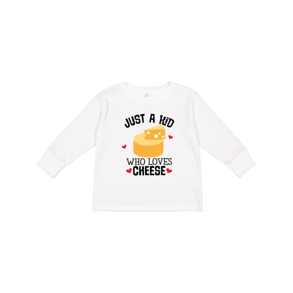 Inktastic Cheese Lover Kids Boys or Girls Long Sleeve Toddler T-Shirt