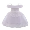 thumbnail image 3 of Fesfesfes Kids Girls Solid Princess Tulle Dress Bridesmaid Pageant Gown Birthday Party Wedding Flower Girls Dress Spring Saving, 3 of 9