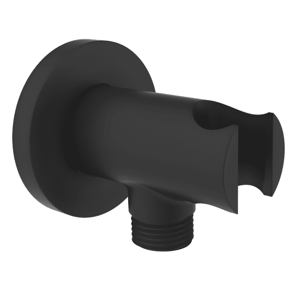 Aquaiaw Wall Supply Elbow, Solid Brass, Round, Matte Black, 1/2 NPT