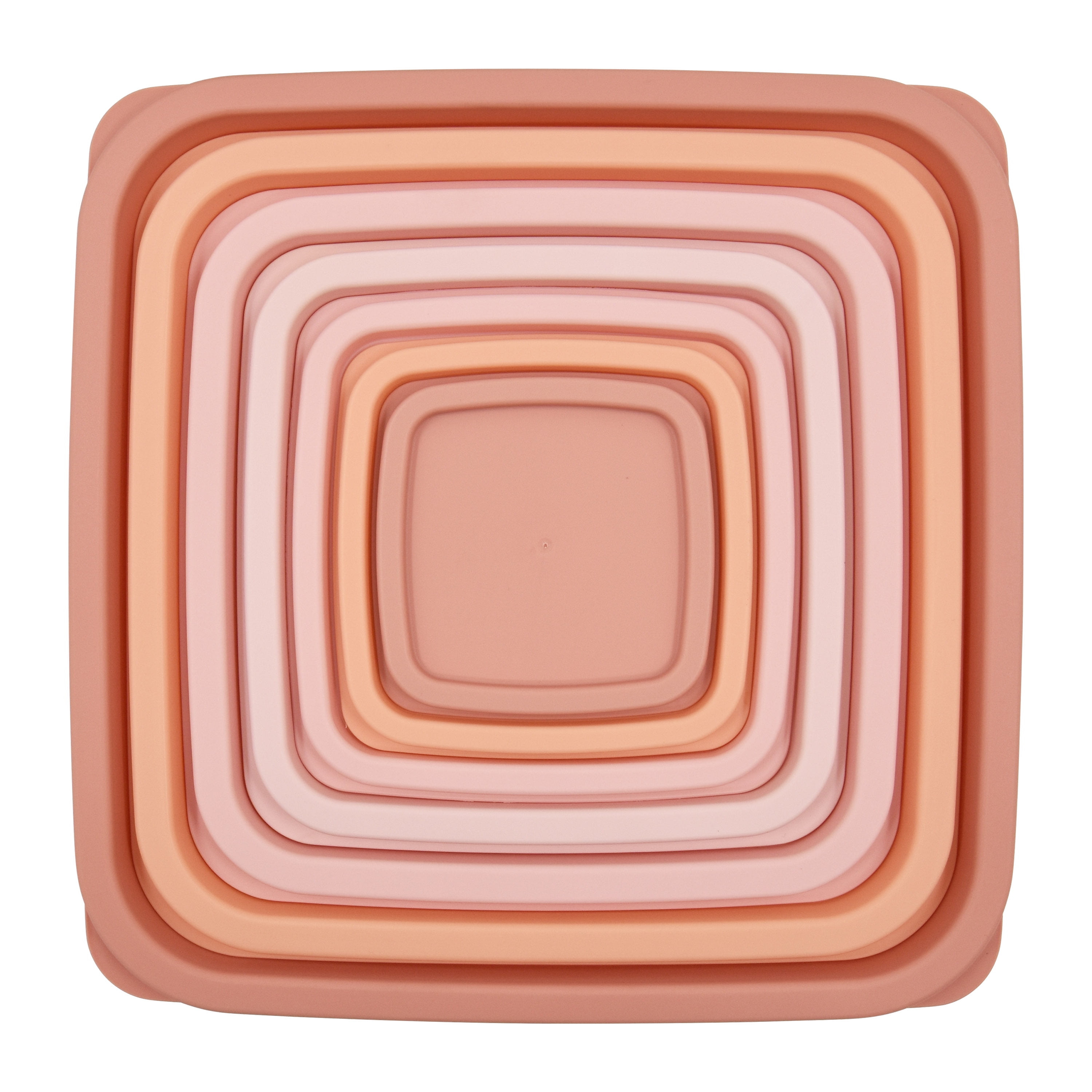 Mainstays 14 Piece Ombre Plastic Food Storage Set, Terracotta Ombre