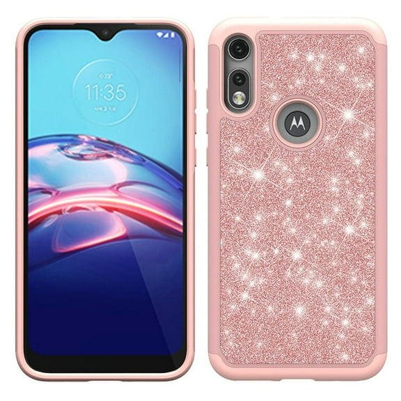 GSA Glitter Bling Diamond Hybrid Case For Motorola Moto E (2020) - Rose Gold