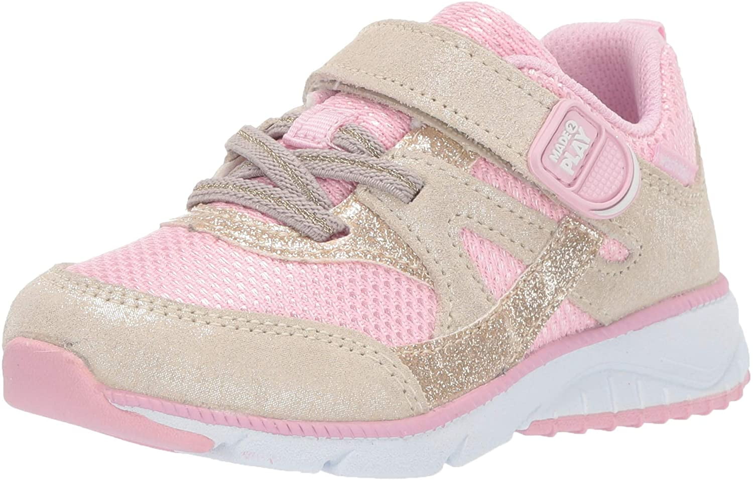 Stride Rite Girls' M2P Ace Sneaker, Champagne, 4 XW US Toddler
