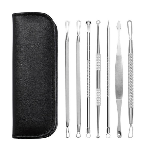 Riforla Blackhead Remover Pimple Tool Comedone Zit Extractor Kit for Nose Facial Pore Extraction Popping Needle Other Black