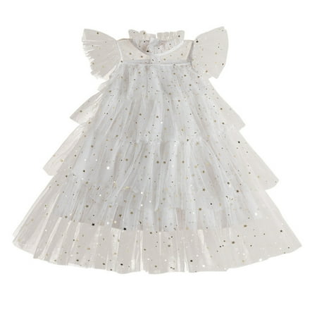 

Godderr 2-7 Year Little Girl Tutu Dress for Baby Kids Tulle Ruffles Princess Dresses Toddler Flower Girls Wedding Party Gown