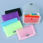 FXMLRLK Expanding File Organizer with 7 Pockets Mini Accordion File Folders for Storage Invoice Cards Coupon Tickets Receipt Document A6 Size Paper(Black)