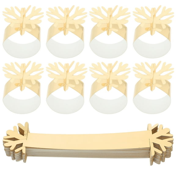 Pretyzoom 50PCS Elegant Napkin Ring Buckles Christmas Snowflake for Handcraft Projects Festival
