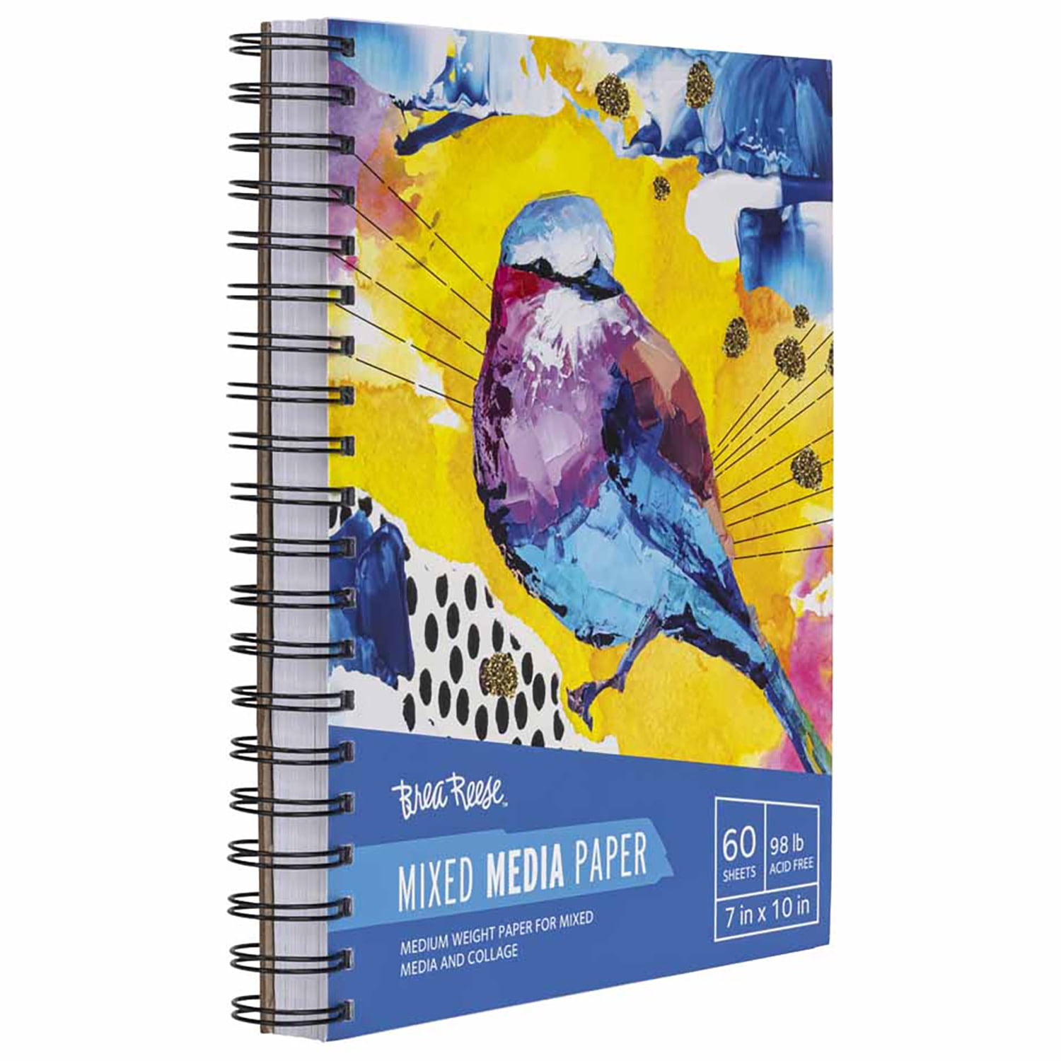 Brea Reese: Mixed Media Paper Pad 60 Sheets - 7x10" - 98 lb, Acid-Free, Layering & Collaging, Compact & Spiral-Bound, Easy Use, Adult Art Supplies