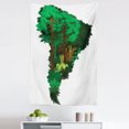 thumbnail image 1 of South America Tapestry, Botanical Design Continent Map Jungle Trees Flora, Fabric Wall Hanging Decor for Bedroom Living Room Dorm, 5 Sizes, Emerald Green, by Ambesonne, 1 of 1