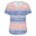 thumbnail image 5 of Puntoco Blusas cortas de liquidación para mujer, blusa informal de manga corta con cuello en V y estampado para mujer, 5 of 5