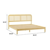 Walker Edison Boho Rattan-Panel King Platform Bedframe, Natural ...