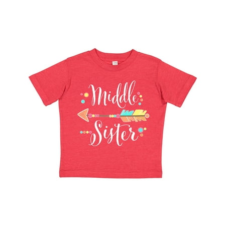 

Inktastic Middle Sister- Dots and Arrow Gift Toddler Toddler Girl T-Shirt