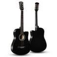 thumbnail image 2 of 38'' Full Size Adult 6 Strings Cutaway Folk Acoustic Guitar for Students Beginners (Black), 2 of 7