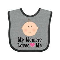 Inktastic Me Memere Loves Me Grandchild Girls Baby Bib