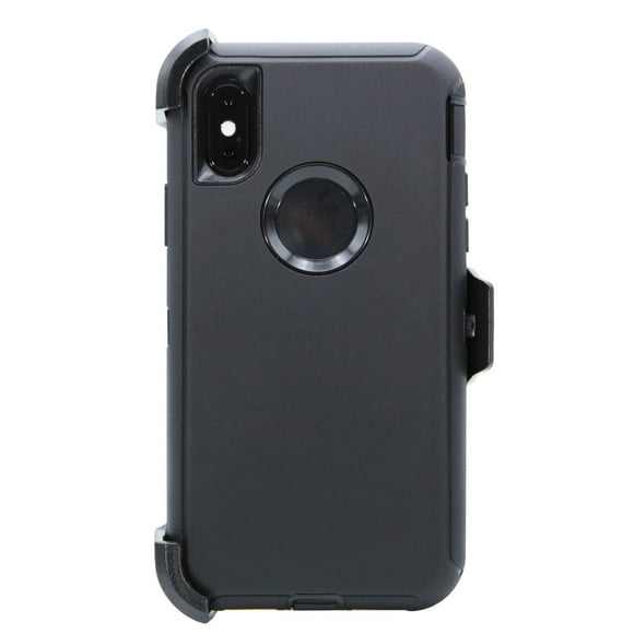 WallSkiN Case for iPhone Xs/iPhone X/iPhone 10 (5.8â€) Heavy Duty Full Body Military Grade Drop Protection Carrying Cover Holder | Holster for Men Belt with Clip Stand – Black
