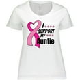 thumbnail image 3 of Inktastic Breast Cancer Awareness I Support My Auntie with Pink Ribbon Women's Plus Size T-Shirt, 3 of 5