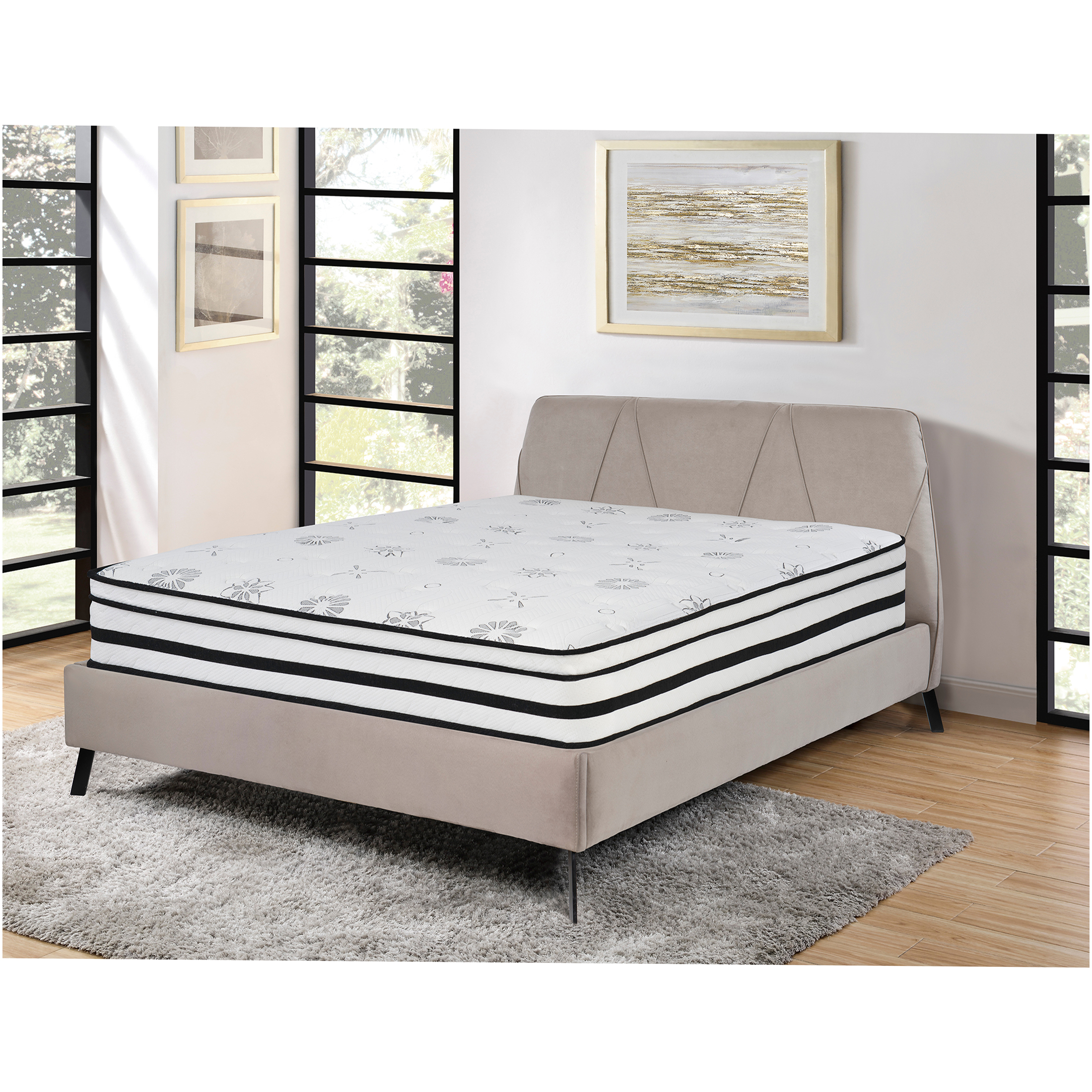 JERFIT 12 Inch King Hybrid Mattress in a Box, Medium Plush Feel, Gel-Infused Foam Pocket Coils for Cool Sleep Motion Isolation, CertiPUR-US Certified