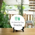 thumbnail image 6 of I’m Here For The Snacks (5 x 5“) Circle Table Sign with Acrylic Stand | Funny Workplace Phrase, 6 of 8