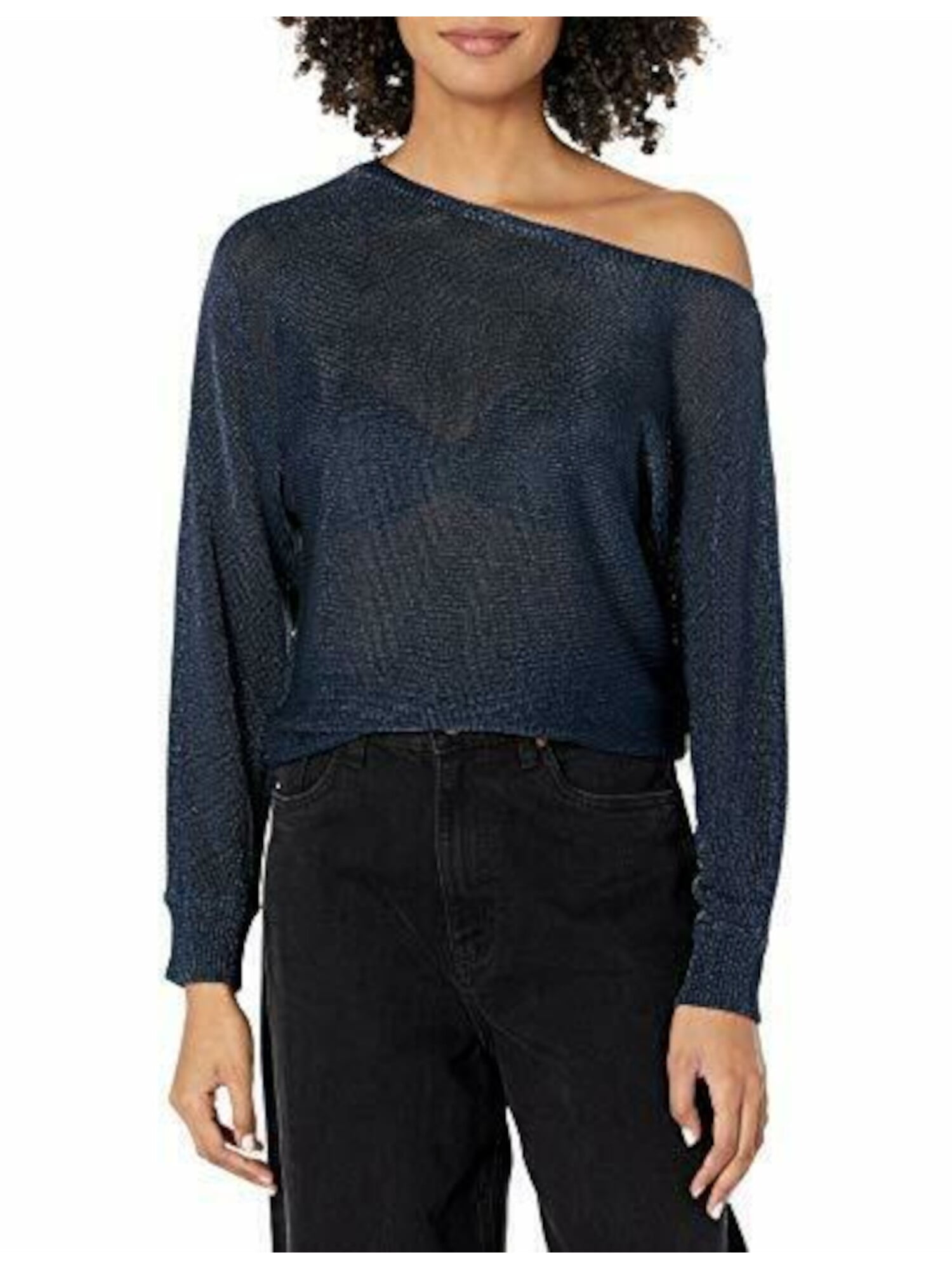 GUESS Womens Navy Knit Long Sleeve Scoop Neck Sweater XL - Walmart.com
