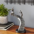 thumbnail image 2 of 8" x 14" Black Polystone People Sculpture with Stairs, by DecMode, 2 of 10