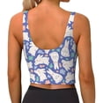 thumbnail image 3 of Lsque Cute White Rabbit Printed Women'S Sports Bra, Compression, Moisture Wicking, High-Impact Sports Bra For Women,Supportive sports bra-Small, 3 of 9