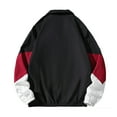 thumbnail image 6 of Txeol Men's Varsity Jacket Zipper Color Block Windbreaker Jackets Long Sleeve Coats Streetwear 2025,Red,XL, 6 of 10