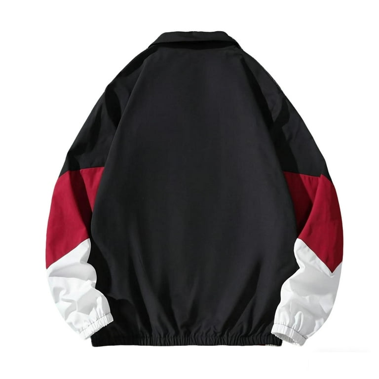 Xzbqbs Jackets for Men Varsity Jacket Zipper Color Block
