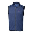 thumbnail image 2 of Men's Cutter & Buck Heather Royal New England Patriots Throwback Logo Mainsail Sweater-Knit Full-Zip Vest, 2 of 3