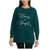 Ellen Tracy Women's Merry Bright Christmas Holiday Sweatshirt Green Small NWT
