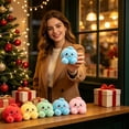 thumbnail image 3 of Giant Dumpling Pillow Cute Plush Stuffed Steamed Bun Pillow Home Decor Squishies Dumpling Stress Squeeze Ball Slow Rebound Plush Pillow Decompression Fidget Ball for Adults Anxiety Relief-Blue, 3 of 5