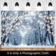 thumbnail image 3 of Fondo de fotografía de invierno con nieve de 210 x 150 cm, copos de nieve, árbol de Navidad, purpurina blanca, D, 3 of 8