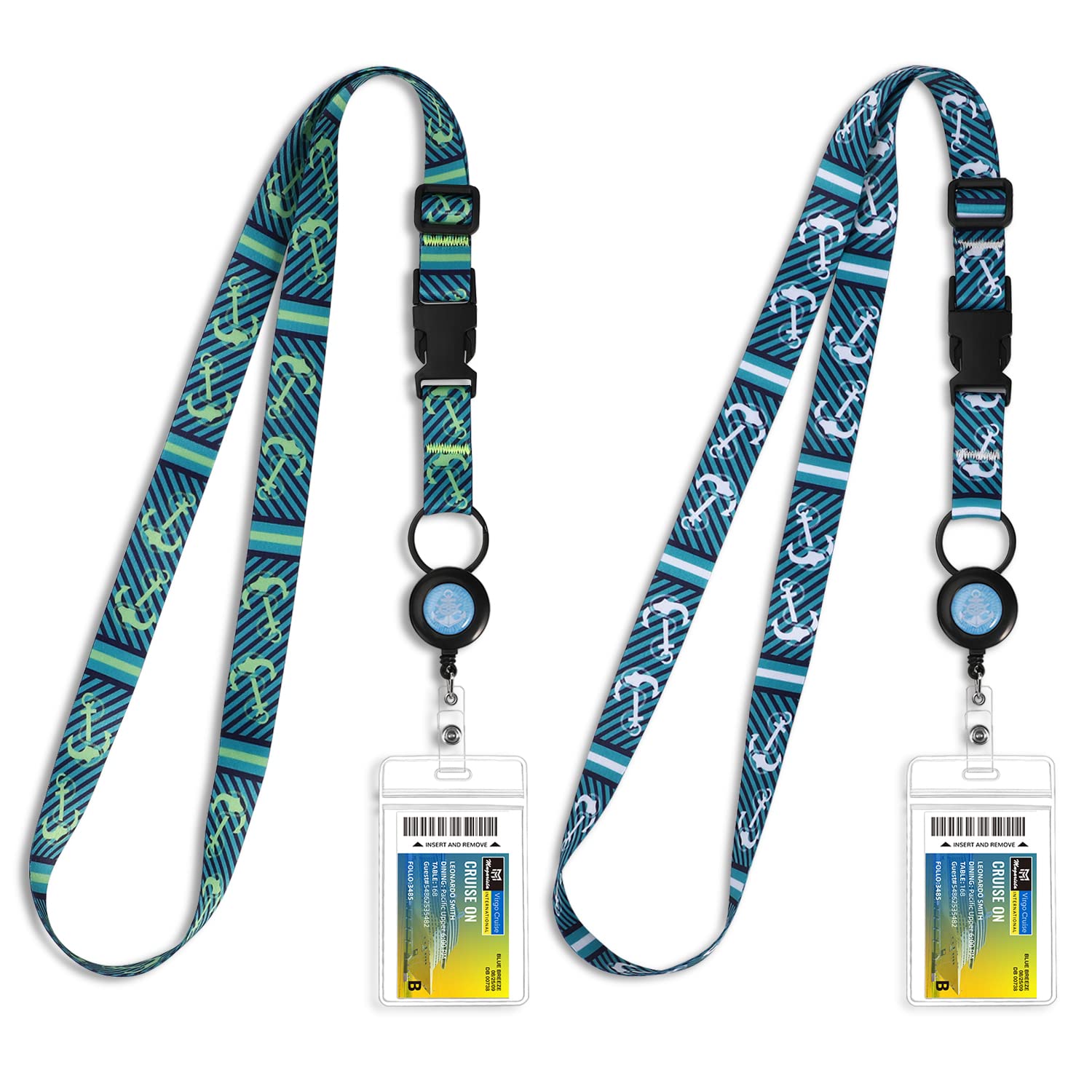 Retractable Cruise Lanyard for Ship Cards, Waterproof Lanyards for