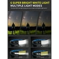 thumbnail image 3 of Linterna frontal recargable Smiling Shark de 8 LED, impermeable, paquete de 2, 3 of 7