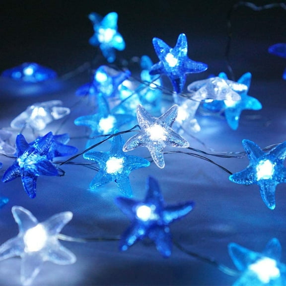 Beach Ocean Starfish String Light, 40LED Decoration Lights USB Plug in with 8 Modes Remote Control, Waterproof Fairy Lights for Bedroom Party Outdoor Wedding Holiday Christmas