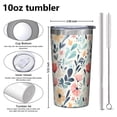 thumbnail image 4 of Pioneer Flower 10oz Tumblers Stainless Steel Tumbler with Lid and Straw,Vacuum Insulated Double Wall Travel Tumbler Cups with Cleaning Brush for Coffee, Tea, 4 of 4