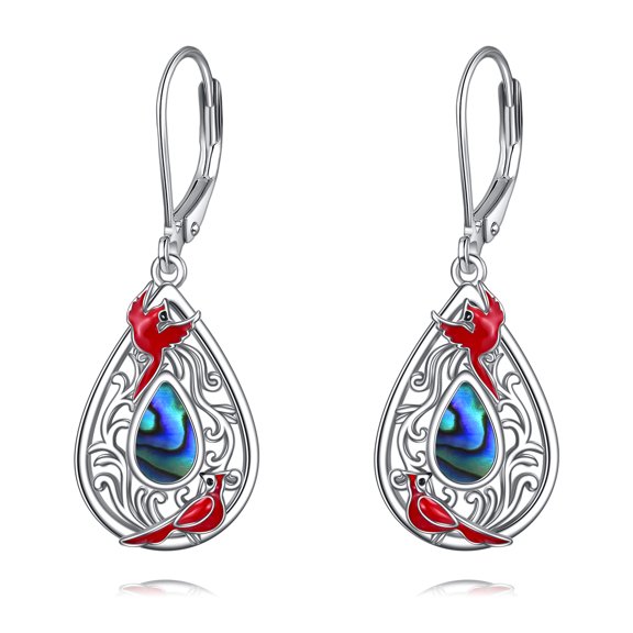 Abalone Shell Dangle Drop Earrings for Women 925 Sterling Silver Beach Ocean Jewelry Gift