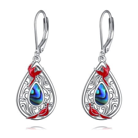 Abalone Shell Dangle Drop Earrings for Women 925 Sterling Silver Beach Ocean Jewelry Gift
