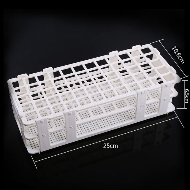 Soporte de Tubo de Ensayo de Plástico para Tubo de 16 mm Soporte de Almacenamiento 60 Orificios de Laboratorio 3 Capas Ecomeon no