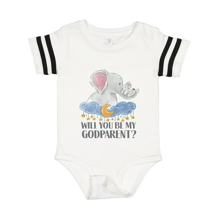 

Inktastic Will You Be My Godparent Elephants Moon and Stars Gift Baby Boy or Baby Girl Bodysuit