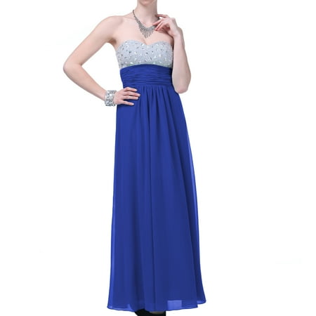 - Faship Womens Crystal Beading Full Length Evening Gown Formal Dress