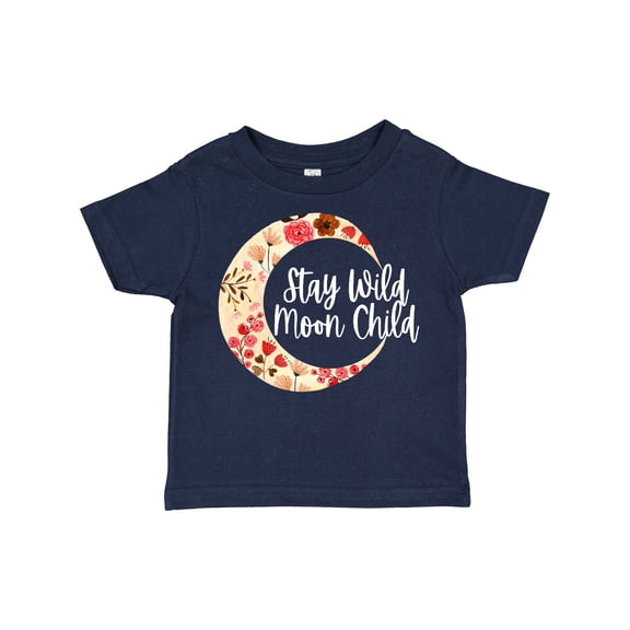 Inktastic Baby Stay Wild Moon Child Crescent Moon with Flowers Girls Toddler T-Shirt