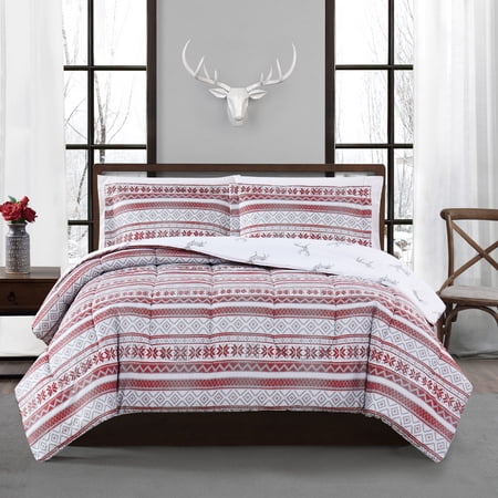 Holiday Fair Isle 2-Pc. Reversible Twin Comforter Set, Created for Macy's Bedding