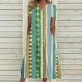 thumbnail image 1 of SMihono Robe d'Été Bohème pour Femmes Grande Taille Mode Décontractée d'Été avec Poches Manches Courtes Imprimée Col en V, 1 of 4