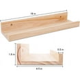 thumbnail image 3 of Fusion  Picture Ledge Shelf, Small Floating Shelves Set of 2, 16 Inches Nursery Book Shelves for Toys Storage, Kids Bookshelf Wall Mounted for Living Room Bedroom Decor Books Photo Frames,Natural, 3 of 7