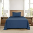 thumbnail image 3 of Mainstays Super Soft Brushed Microfiber Bed Sheet Set, Navy Geo, Twin-XL, 3 Piece, 3 of 13