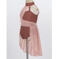 thumbnail image 6 of inlzdz Girls Halter Neck Cutout Back Lyrical Dance Dress Leotard Modern Contemporary Performance Costume Dusty Pink 6, 6 of 7
